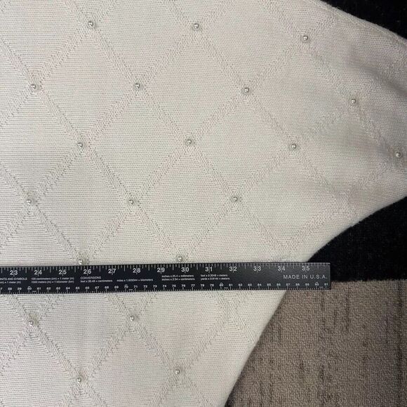 New York & Company Women's Plus Size XXL White Ivory Sweater Dress Pearl Accent - Picture 7 of 9
